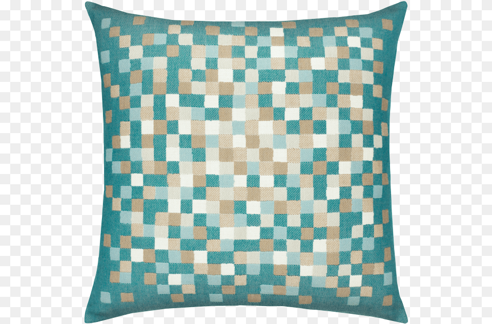 Aqua Check Cushion, Home Decor, Pillow Png