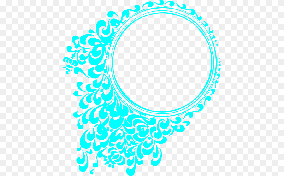Aqua Circle Template Clip Art At Clker Border Frame Circle Design, Oval, Pattern, Floral Design, Graphics Free Png