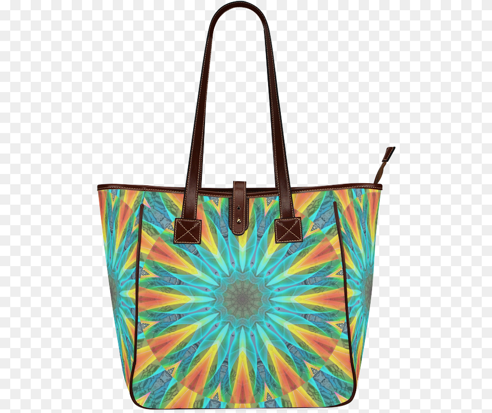 Aqua Gold Joy To The World Flowers Zen Rainbow Tote Bag, Accessories, Handbag, Tote Bag, Purse Free Transparent Png