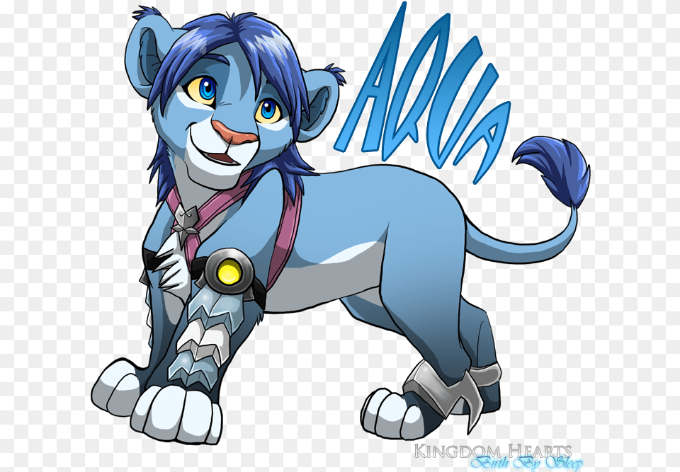 Aqua Lion Cub By Nightrizer D36pth5 Kingdom Hearts Aqua Furry, Book, Comics, Publication, Person Png