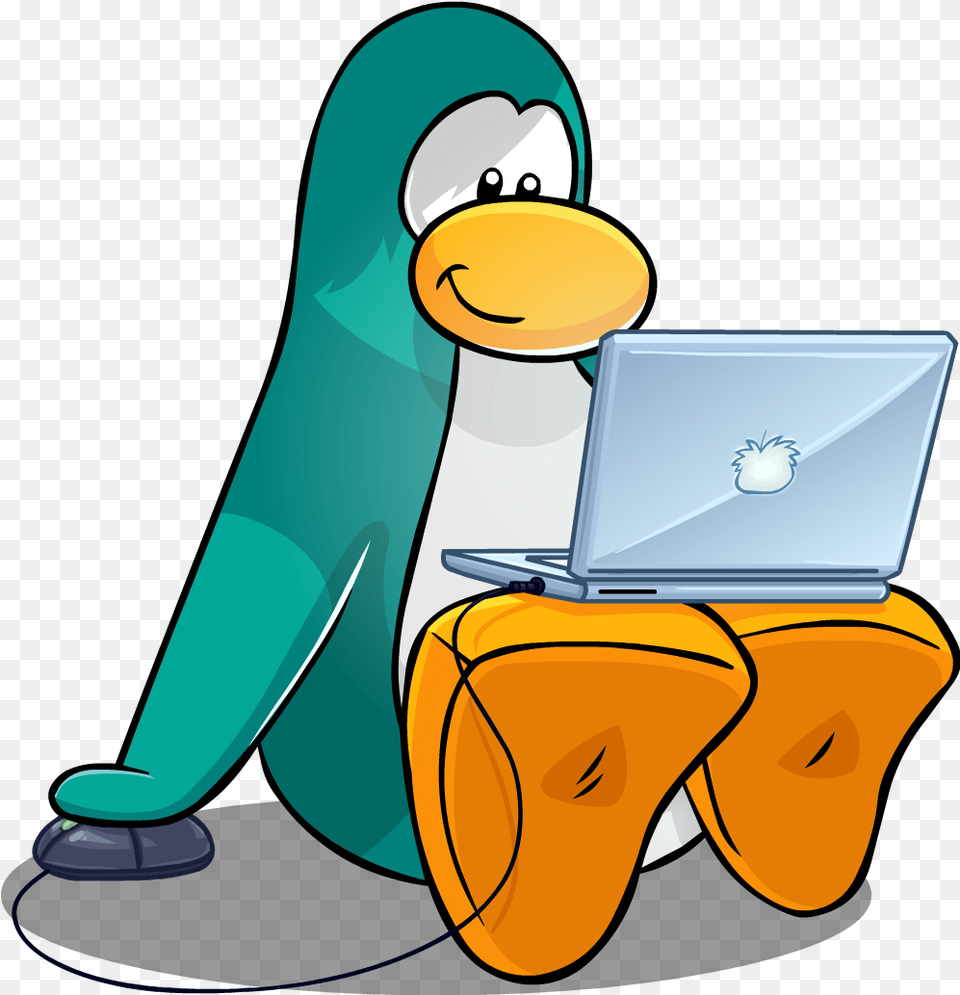 Aqua Penguin4 Club Penguin, Computer, Electronics, Laptop, Pc Free Png Download