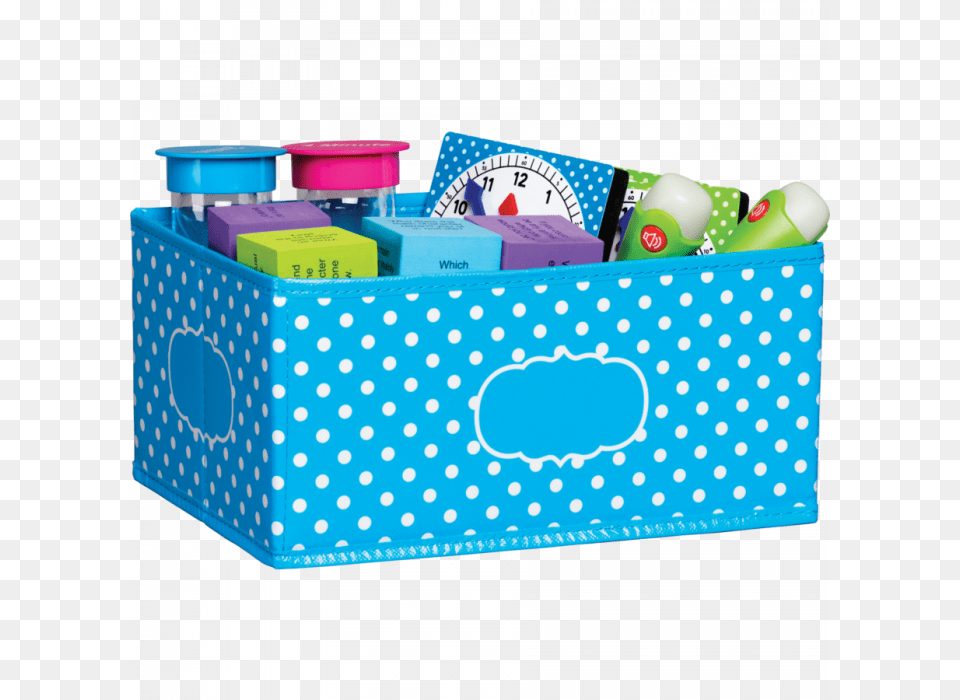 Aqua Polka Dots Small Storage Bin Hand Made Bags Step By Step, Pattern, Box Png Image