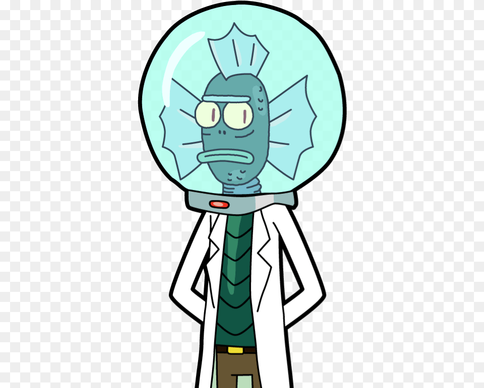 Aqua Rick Rick And Morty Fish, Alien, Clothing, Coat, Lab Coat Free Png Download