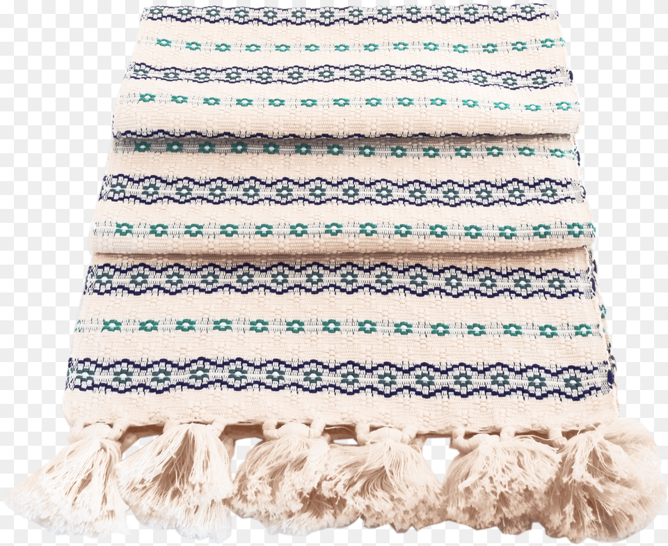 Aqua Stripe Florecitas Runners Wool, Home Decor, Blanket, Clothing, Skirt Png Image