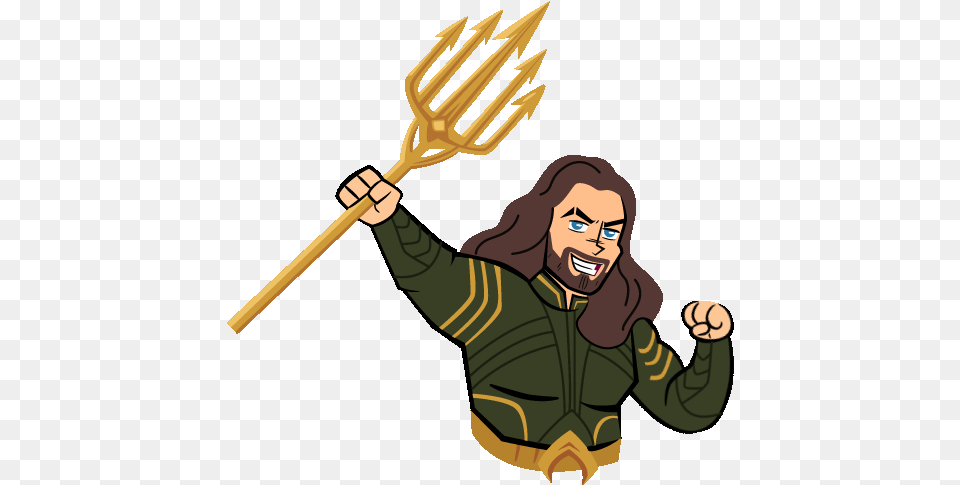 Aquaman 02 Cartoon, Trident, Weapon, Face, Head Png