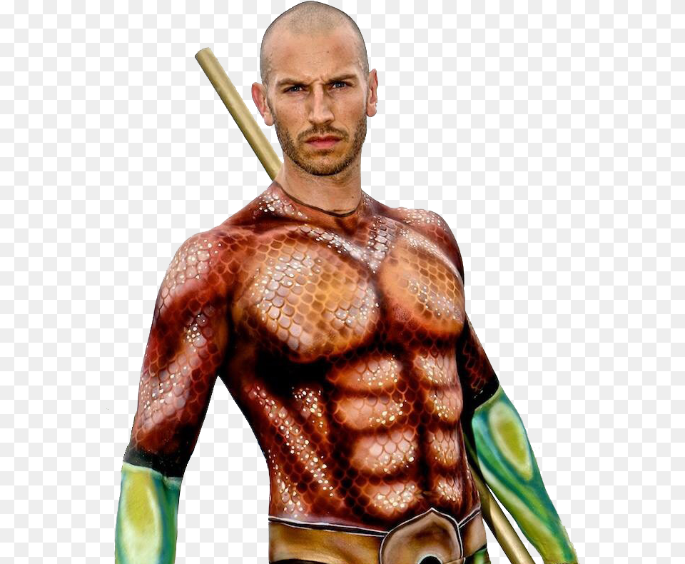 Aquaman Body Painting, Adult, Person, People, Man Png