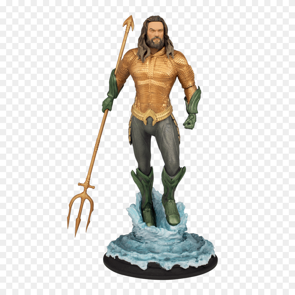 Aquaman Movie Aquaman Scale Polystone Statue Icon Heroes, Figurine, Adult, Person, Man Png