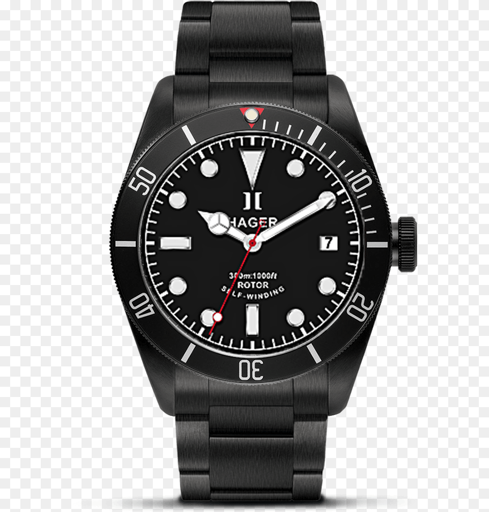 Aquamariner Black Tudor Black Bay, Arm, Body Part, Person, Wristwatch Png Image