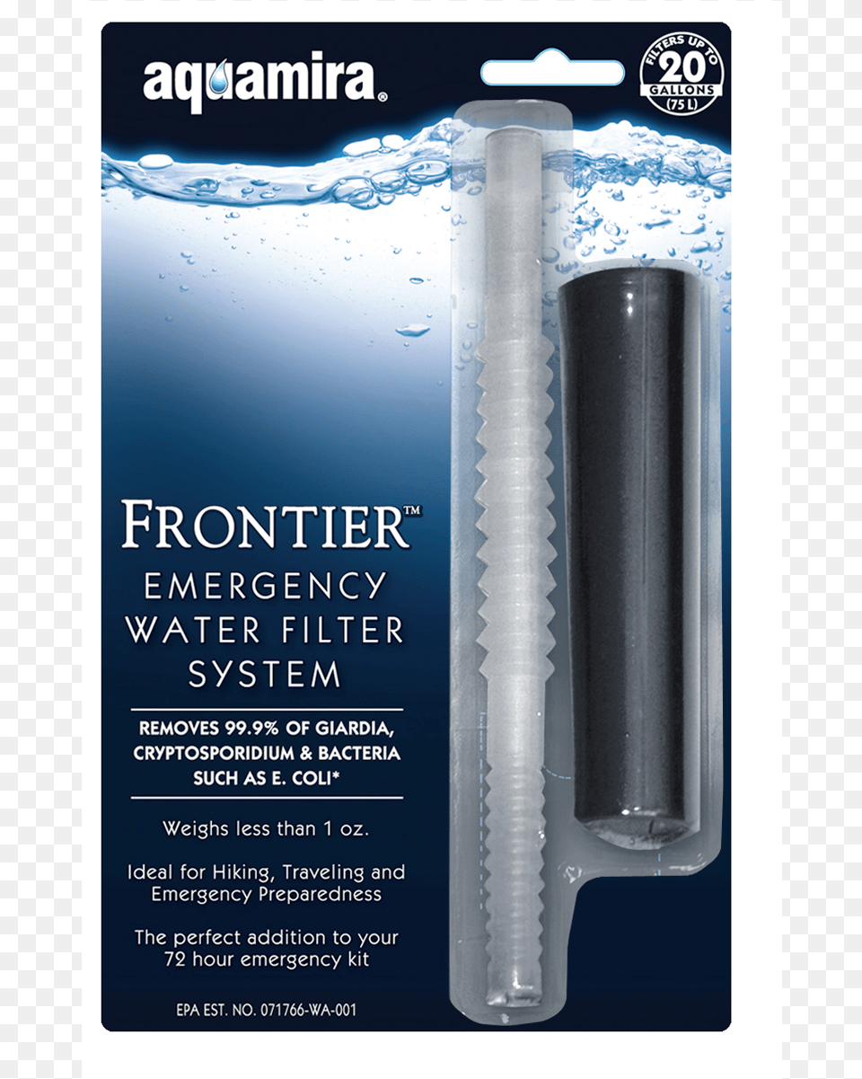 Aquamira Frontier Emergency Water Filter System Mcnett Water Treatment Aquamira Frontier Filter, Advertisement, Poster, Baton, Stick Free Png