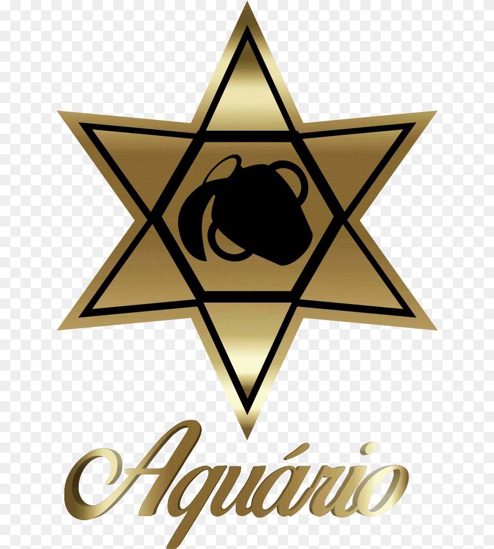 Aqurio Aquarium Aquarius Sign Signo Horscopo Golden Aries Sign, Symbol, Logo, Star Symbol, Cross Free Transparent Png
