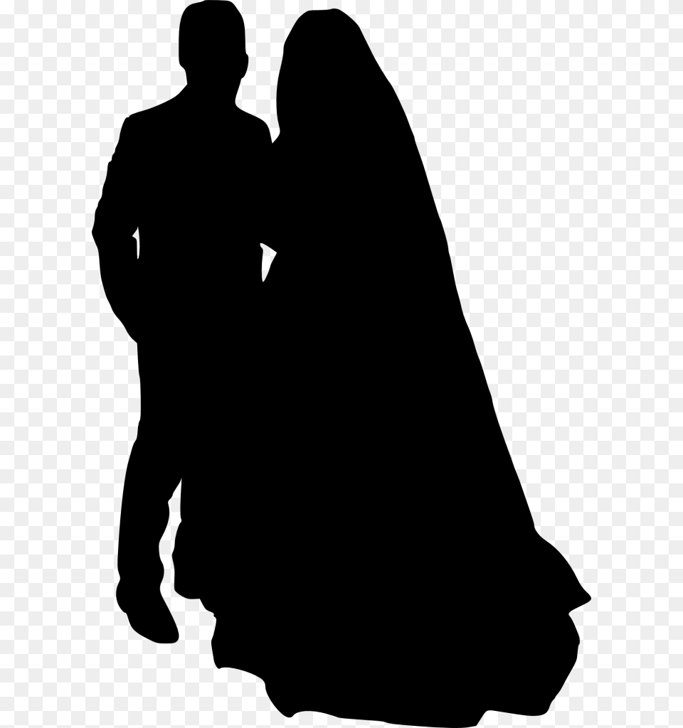 Arab Bride And Groom Silhouette, Gray Free Transparent Png