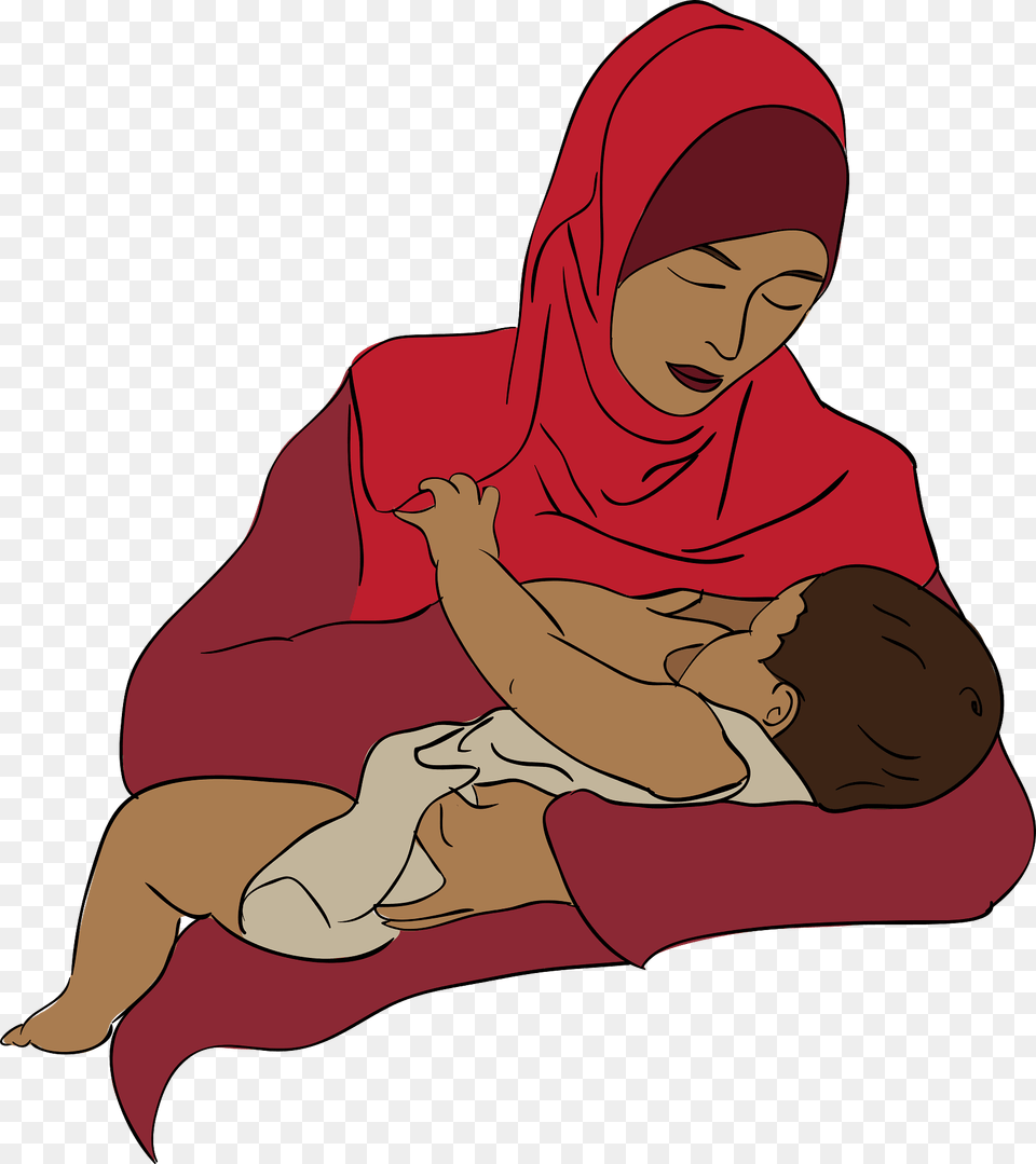 Arab Woman With Her Baby Clipart, People, Person, Face, Head Png
