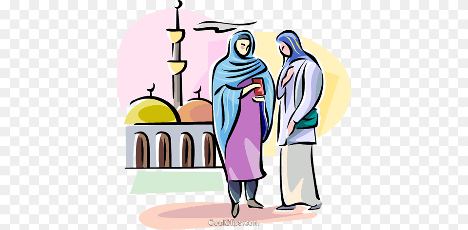 Arab Women Wearing Hijab Royalty Free Vector Clip Art Illustration, Adult, Person, People, Female Png