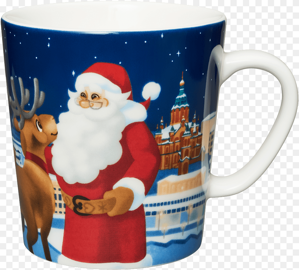 Arabia Santa Claus Mug 03 L Helsinki, Cup, Baby, Person, Beverage Png Image