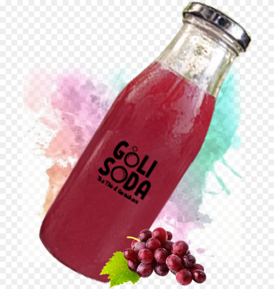 Arabian Pulpy Grape Juice Goli Soda Bottle, Food, Fruit, Grapes, Plant Png Image