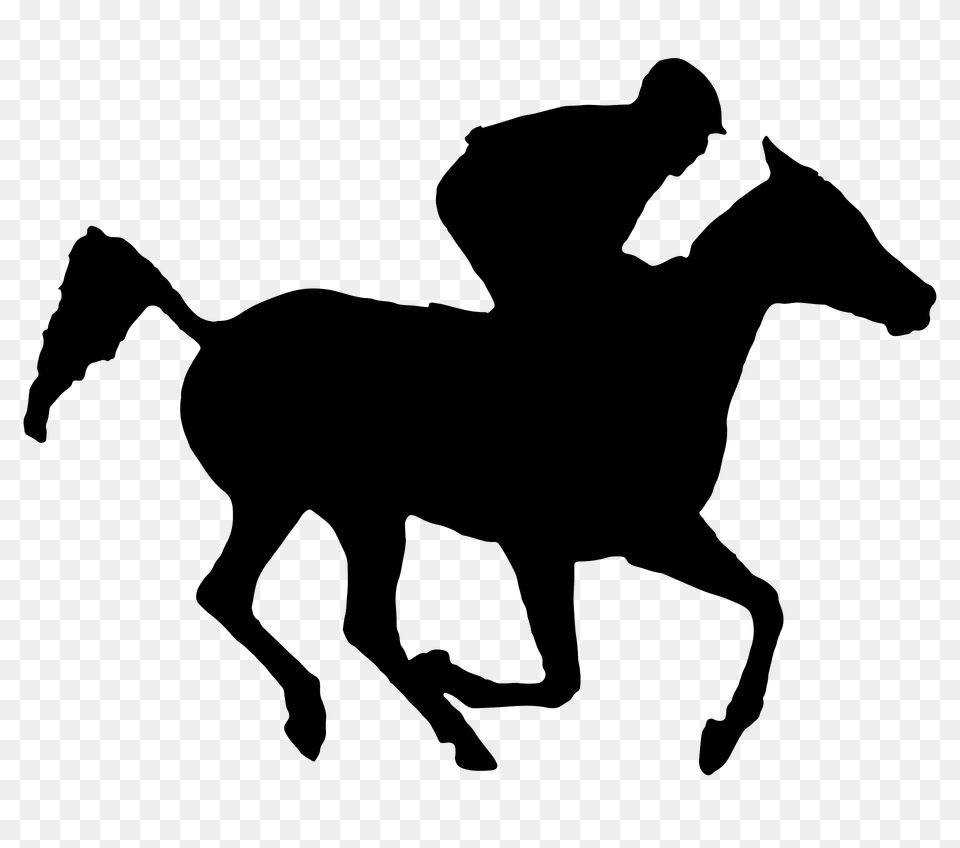 Arabian Racehorse Silhouette, Person, Man, Male, Adult Png Image