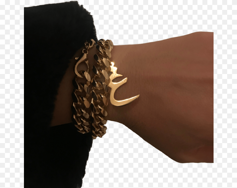 Arabic Letter Cuban Link Chain, Cuff, Accessories, Jewelry, Bracelet Png Image