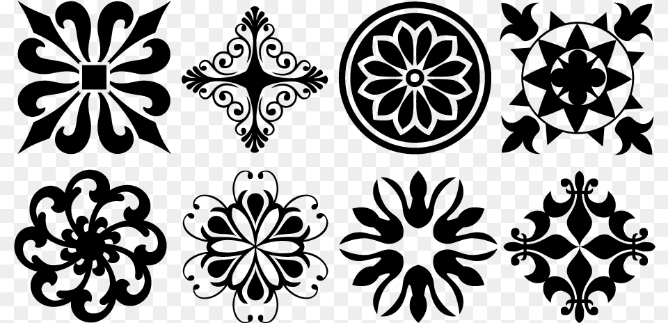 Arabic Vector Ornament Arabic Flower Design Vector, Gray Free Png Download