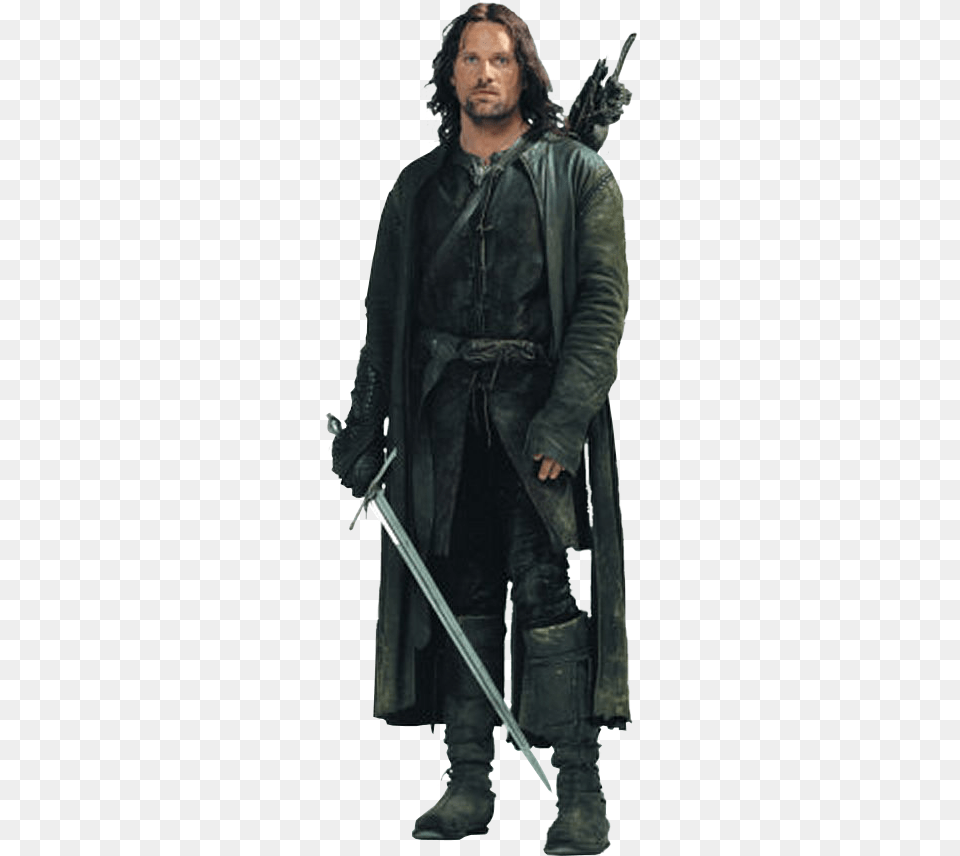 Aragorn Lord Of The Rings Full Body, Clothing, Coat, Jacket, Sword Free Transparent Png