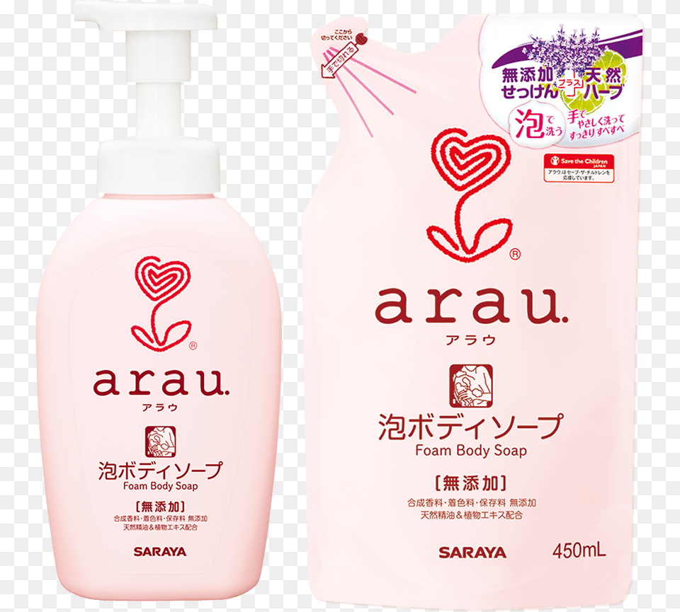 Arau 450ml For Replacement Arrau Foam Body Soap Packed, Bottle, Lotion, Cosmetics, Sunscreen Free Transparent Png