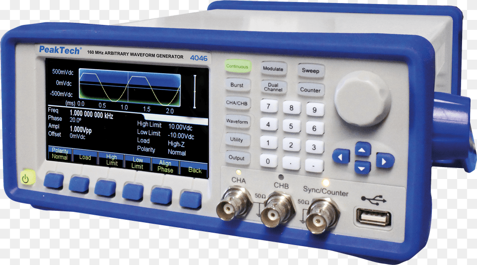 Arbitrary Waveform Generator 160 Mhz Peaktech P Signal Generator, Electronics, Oscilloscope, Screen Free Png