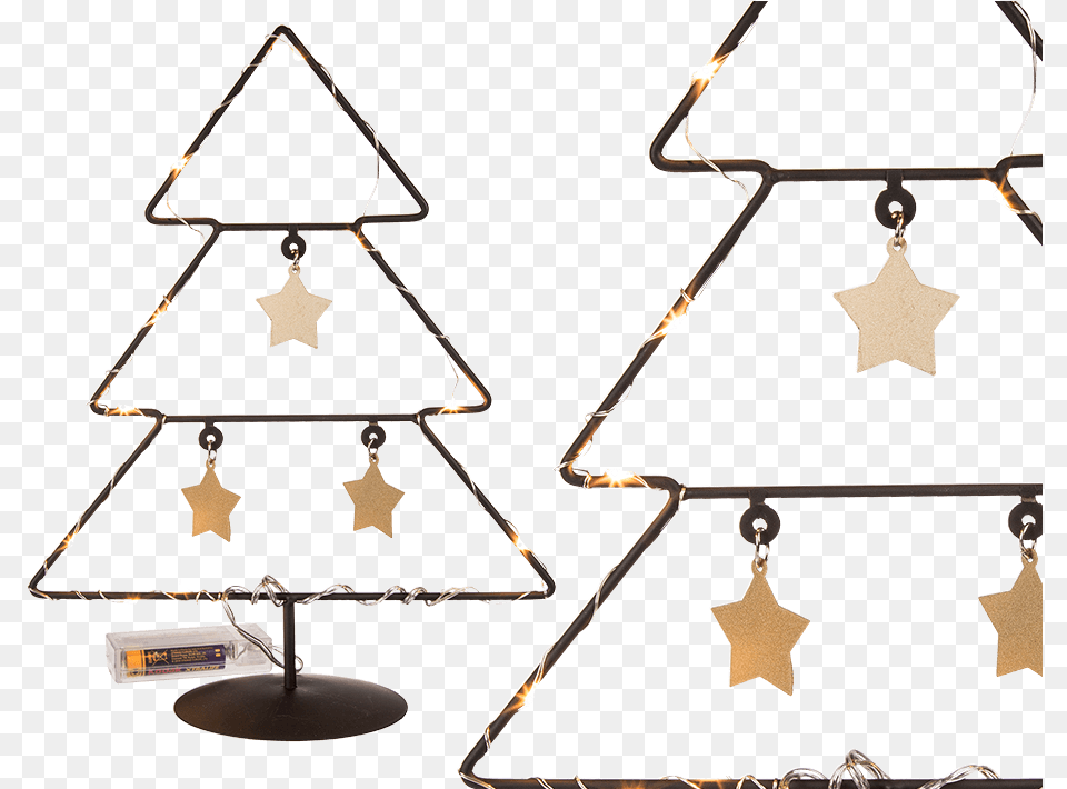 Arbol De Navidad Negro De Metal Con Estrellas Doradas Arbol De Metal, Accessories, Earring, Jewelry, Symbol Free Png