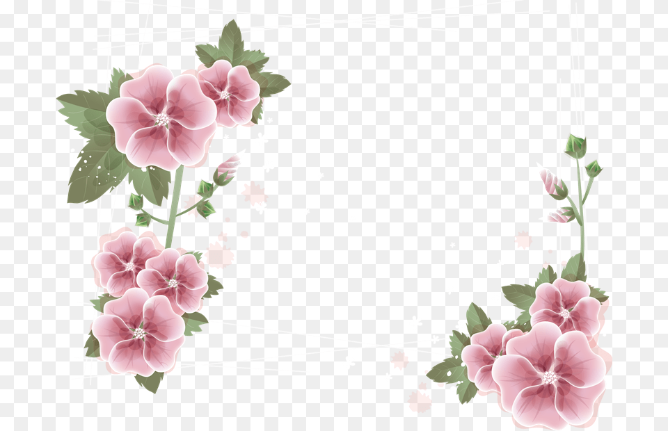 Arboles Y Flores Pink Flowers Border Clip Art, Flower, Petal, Plant, Geranium Free Png