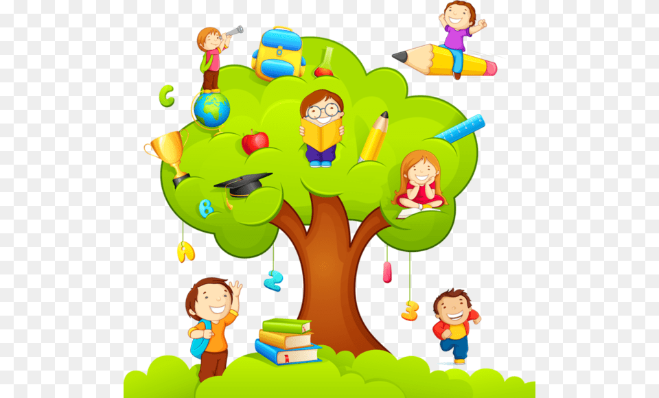 Arbre Oszt Ly Dekor Clip School Cartoon, Baby, Person, Art, Graphics Png Image