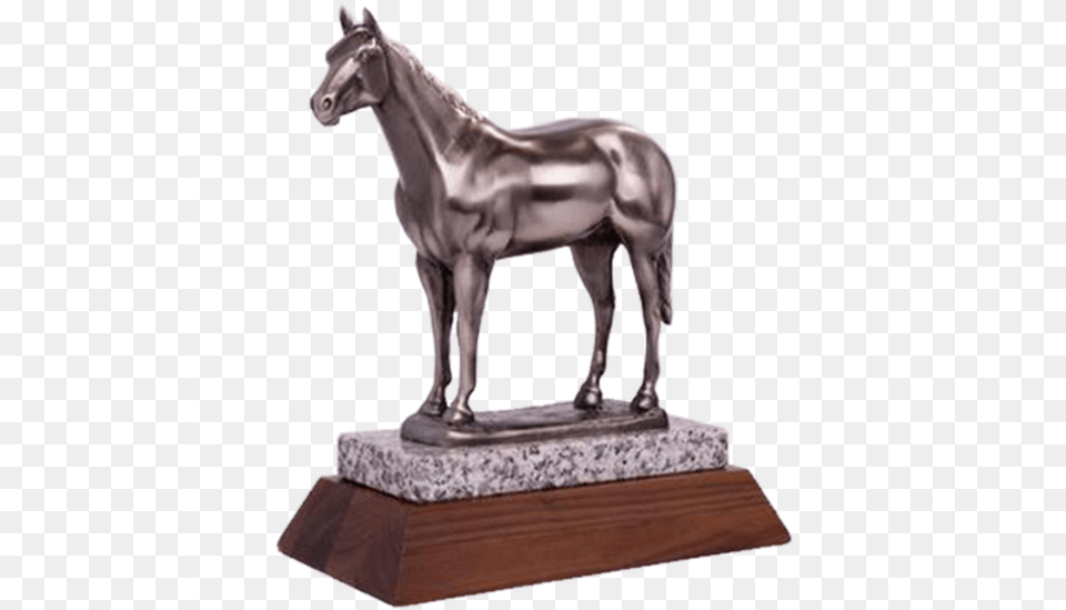 Arc 2 Metal Horse With Granite Trophy Series Trophy, Bronze, Figurine, Animal, Mammal Png
