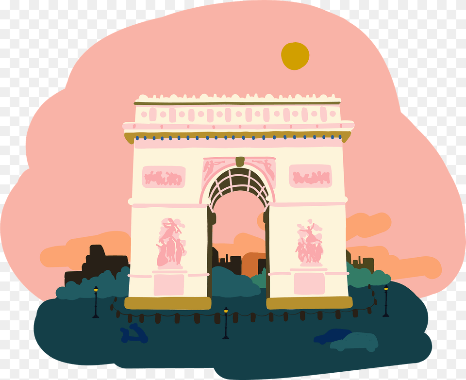 Arc De Triomphe Clipart, Arch, Architecture, Birthday Cake, Cake Png Image