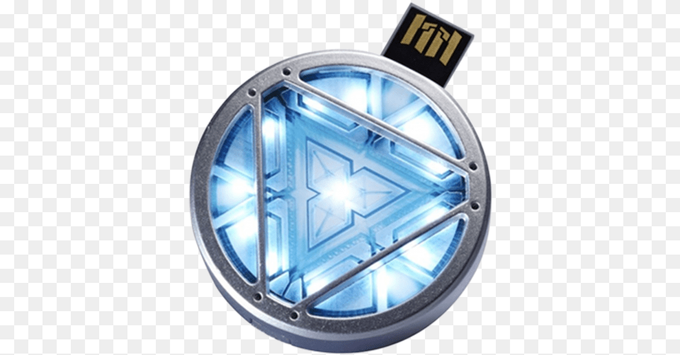 Arc Reactor Light Up Flash Drive Usb Iron Man Suit Power, Lighting, Electronics, Machine, Wheel Free Png Download