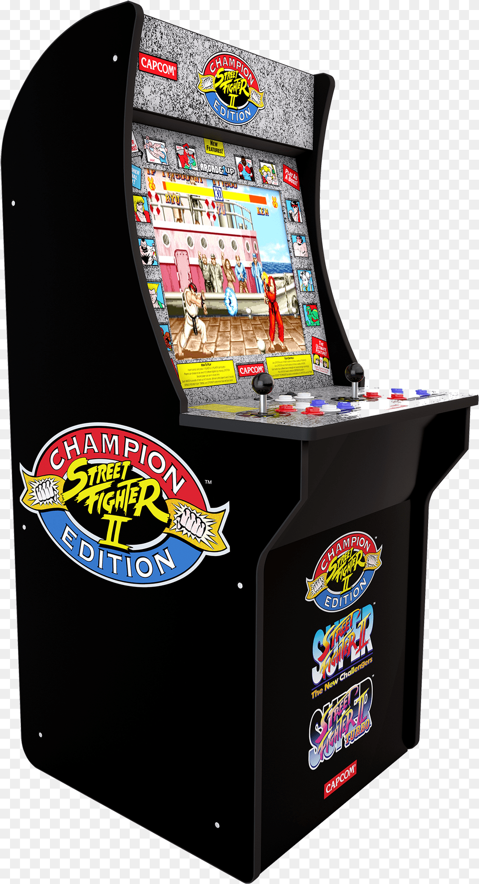 Arcade 1up 1 Up Arcade Street Fighter, Person, Game, Arcade Game Machine Png
