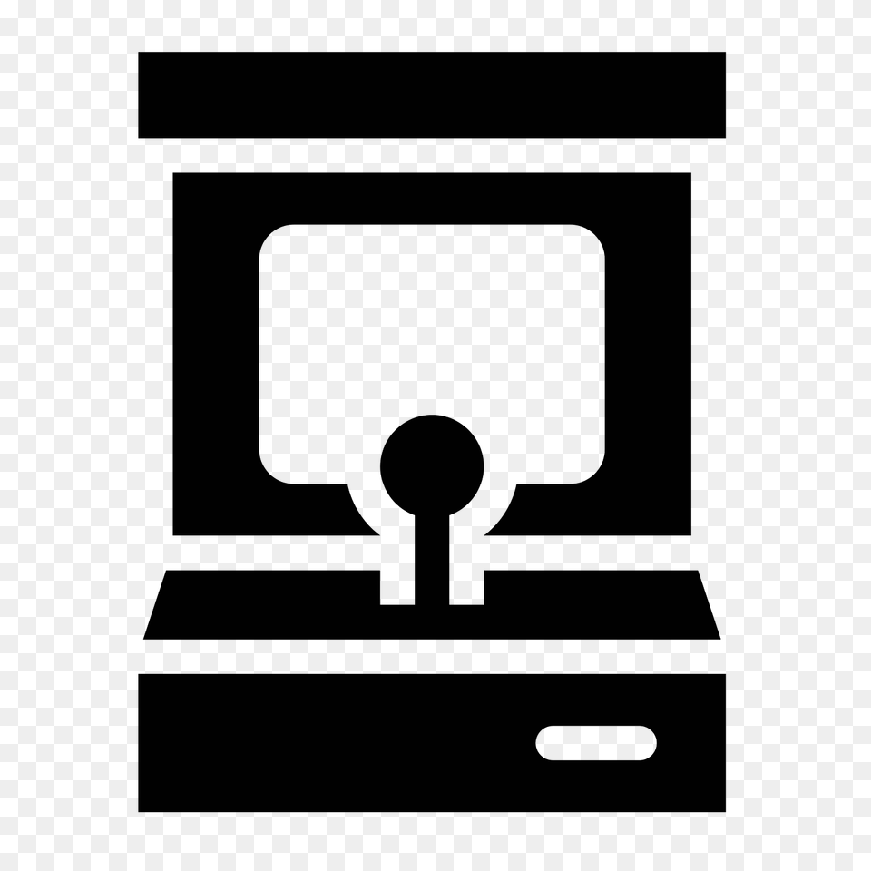 Arcade Cabinet Filled Icon, Gray Png