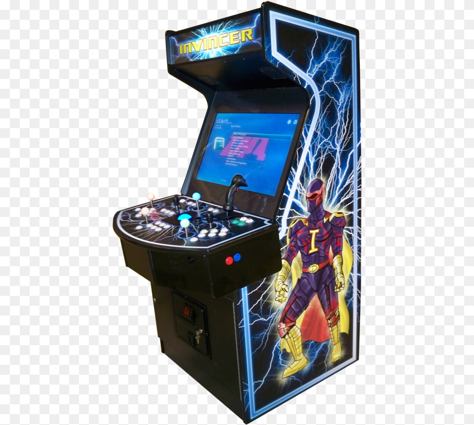 Arcade Machines Invincercab Video Game Arcade Cabinet, Adult, Arcade Game Machine, Female, Person Free Png Download