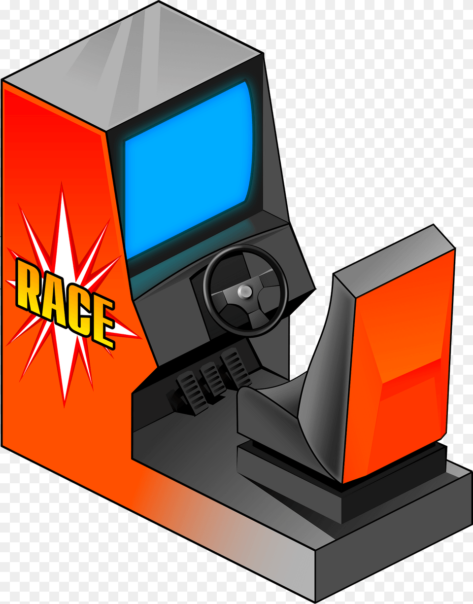 Arcade Racing Machine Clipart, Computer, Electronics, Pc, Arcade Game Machine Free Transparent Png
