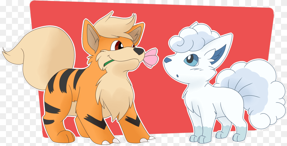 Arcanine And Alolan Ninetales, Cartoon, Animal, Bear, Mammal Free Transparent Png