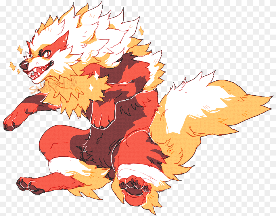 Arcanine By Snap Snaps Character Designillustration Big Pokemon Fire Type, Leaf, Plant, Baby, Person Free Png Download