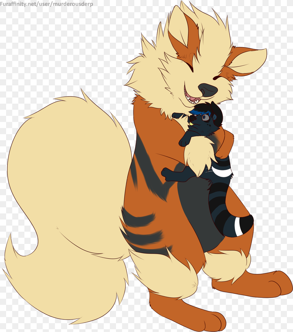 Arcanine Transparent Character Pokemon Pokemon Arcanine Hug, Book, Comics, Publication, Baby Free Png Download