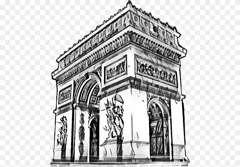 Arcdetriomphe Paris Shadesofgray Sticker Freetoedit Triumphal Arch, Architecture, Building, Art, Person Free Transparent Png