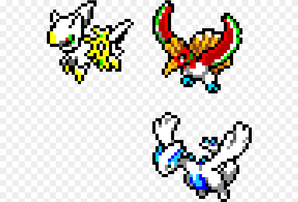 Arceusho Oh And Lugia Ho Oh Pixel Art, Graphics, Qr Code Png