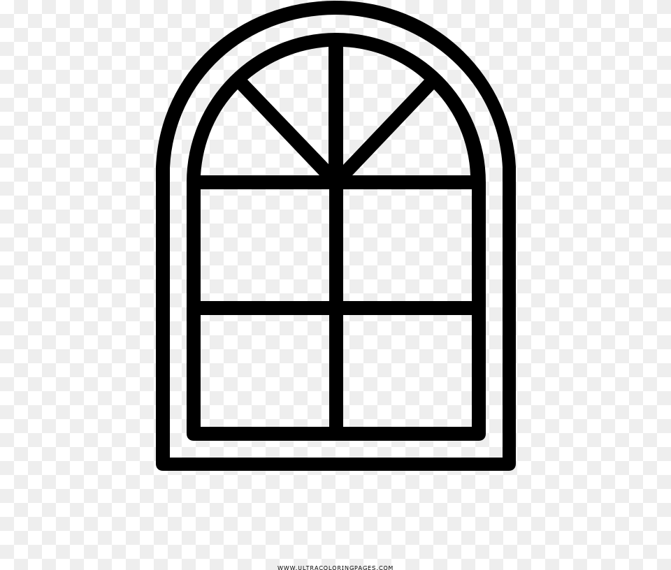 Arch Window Coloring, Gray Free Png Download