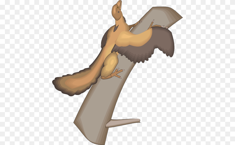 Archaeopteryx On Tree Trunk Svg Clip Arts 534 X, Animal, Kangaroo, Mammal Png Image
