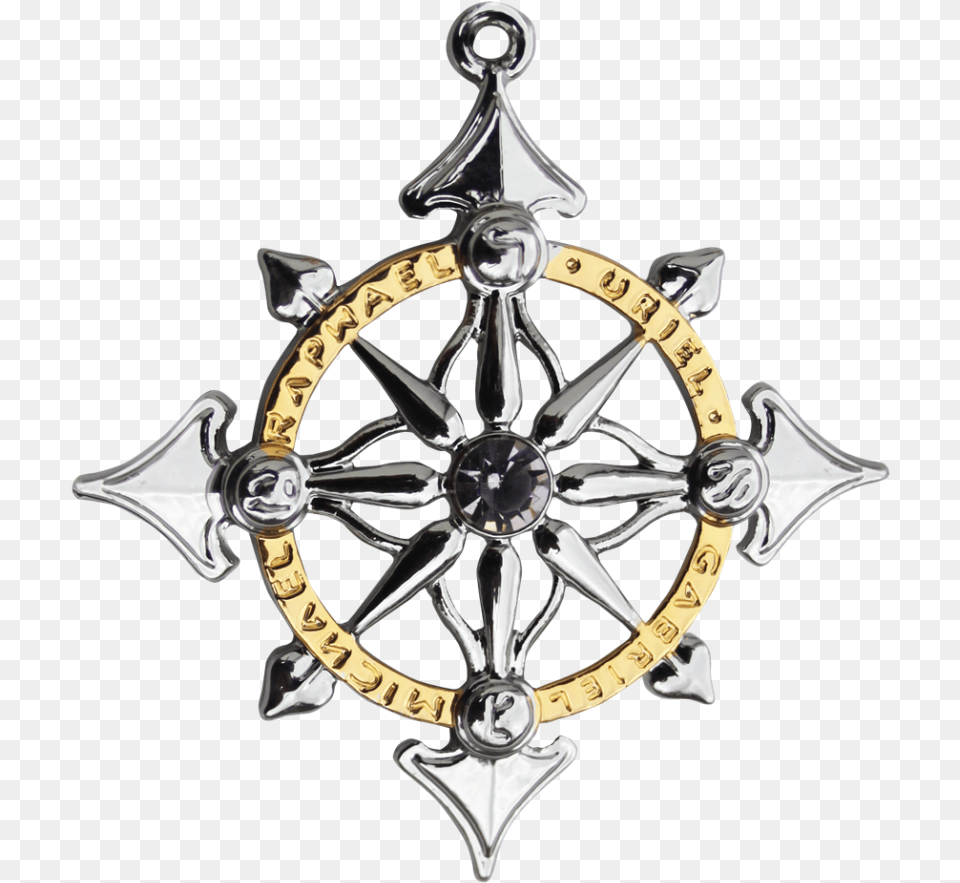 Archangel Compass Harmony Amulet Kaballah Necklace Kabbalah, Accessories, Chandelier, Lamp Free Png