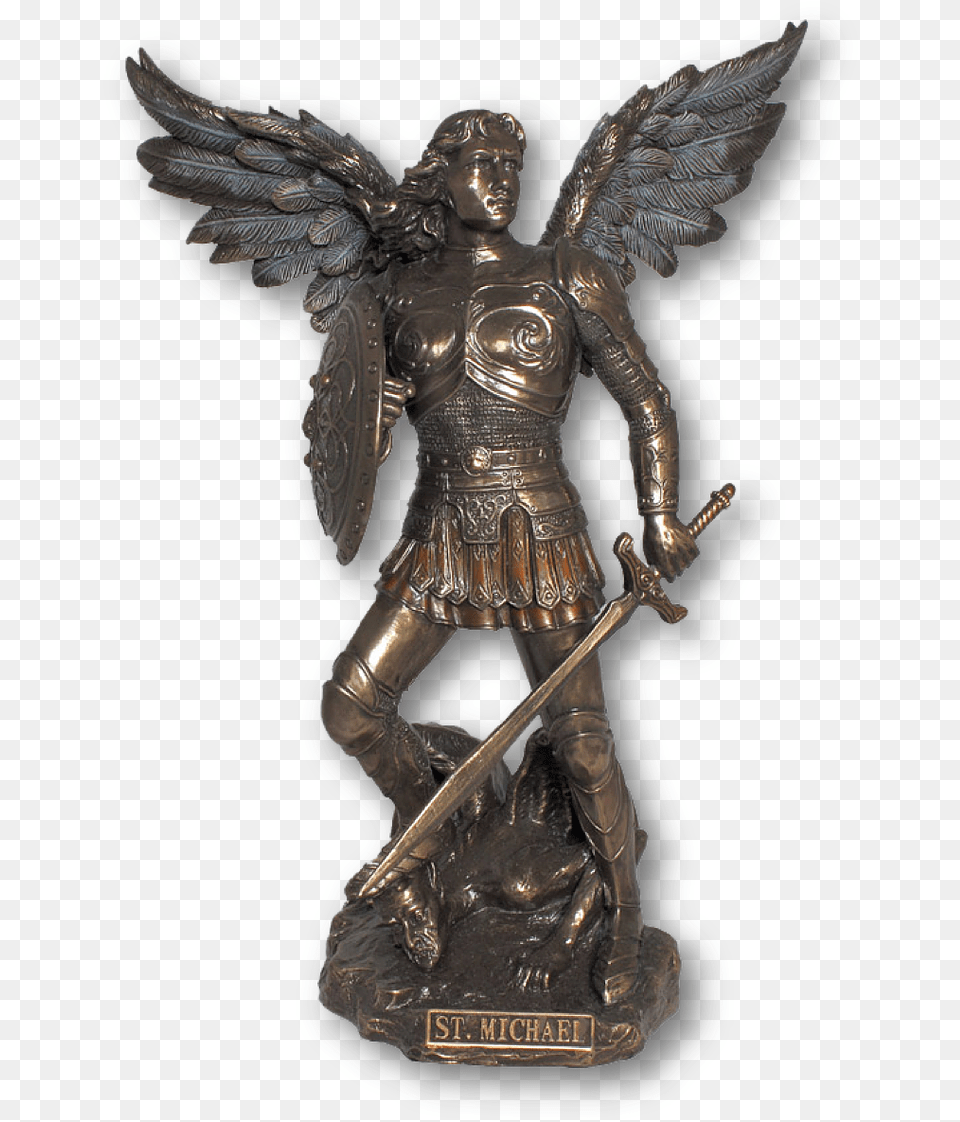 Archangel Michael Statue, Bronze, Person, Figurine, Face Free Png Download