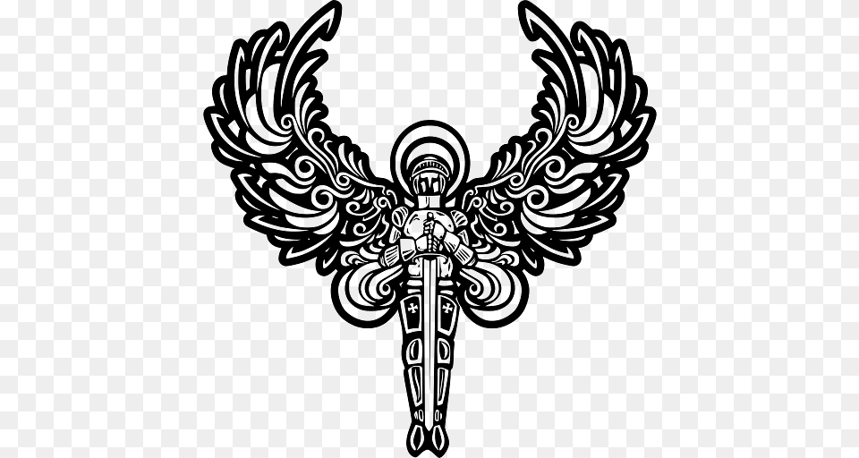 Archangel Michael With Sword, Emblem, Symbol, Person Png