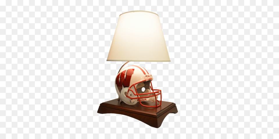 Arched Lamp Base With Full Size Ncaa Riddell Authentic Lacrosse Helmet, Table Lamp, American Football, Football, Person Free Png Download