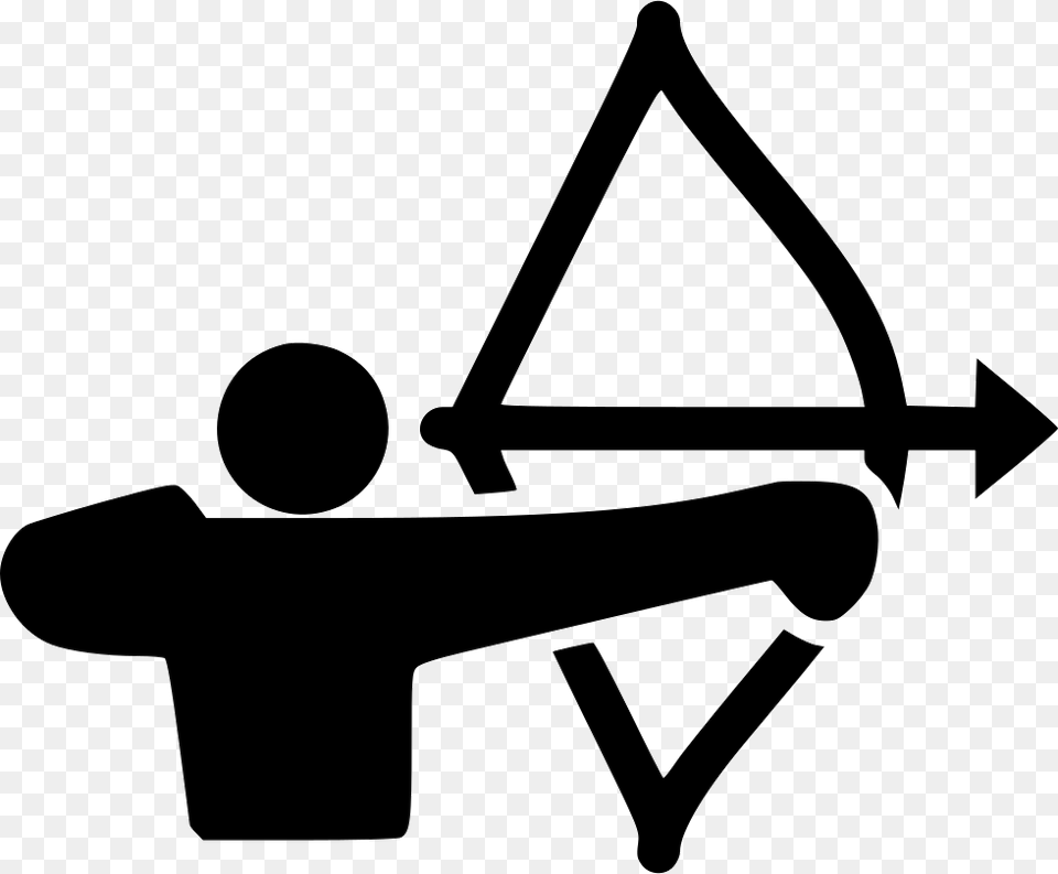 Archer Archery Icon, Stencil, Silhouette, Weapon, Tool Free Png Download
