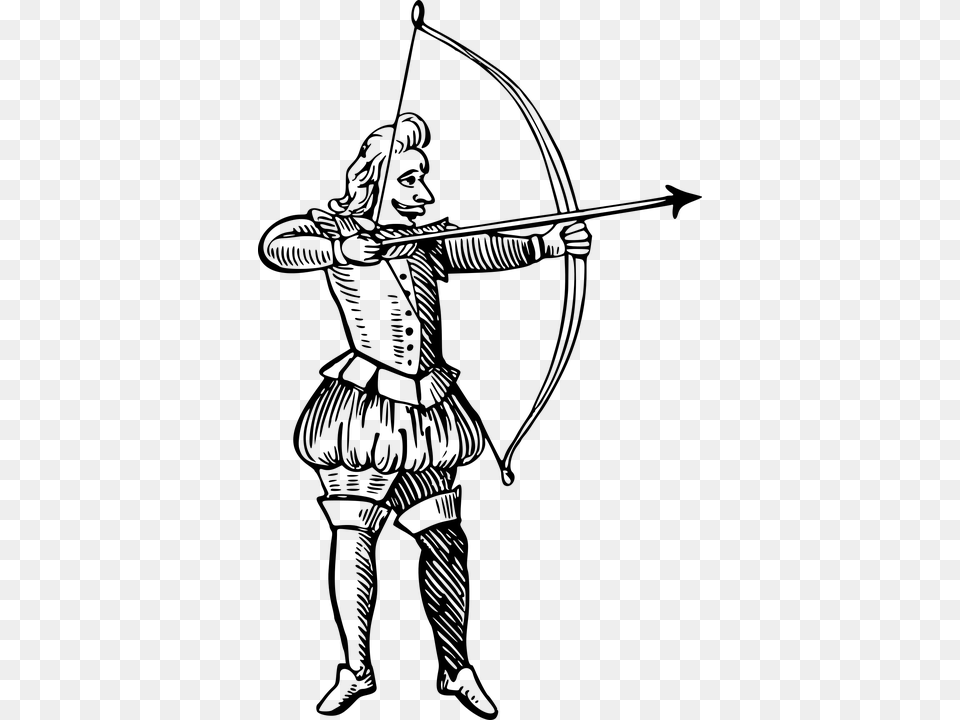 Archer Black And White, Gray Free Png Download