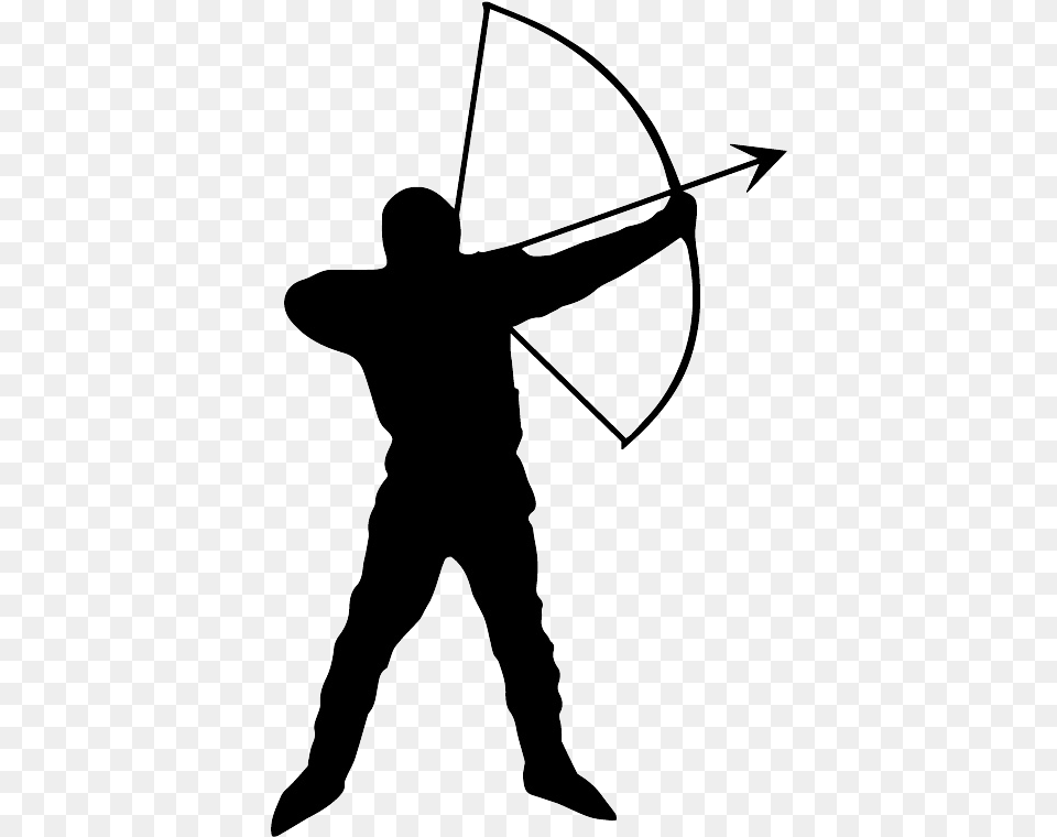 Archer Clipart Transparent Silhouette Archer Clip Art, Weapon, Adult, Male, Man Free Png