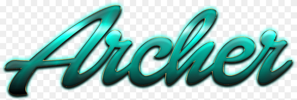 Archer Name Logo, Turquoise, Light, Text Png